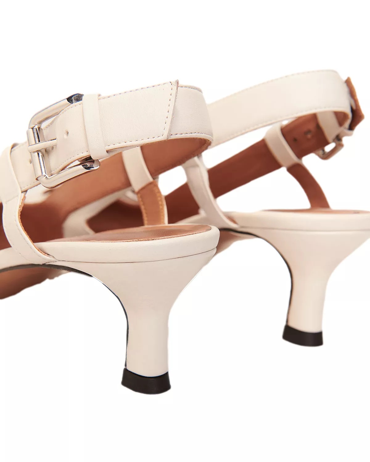 Women's Pointed Toe Double Buckle Slingback Pumps - 4
