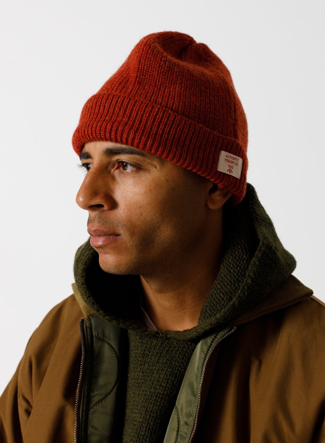Solid Beanie in Orange - 2