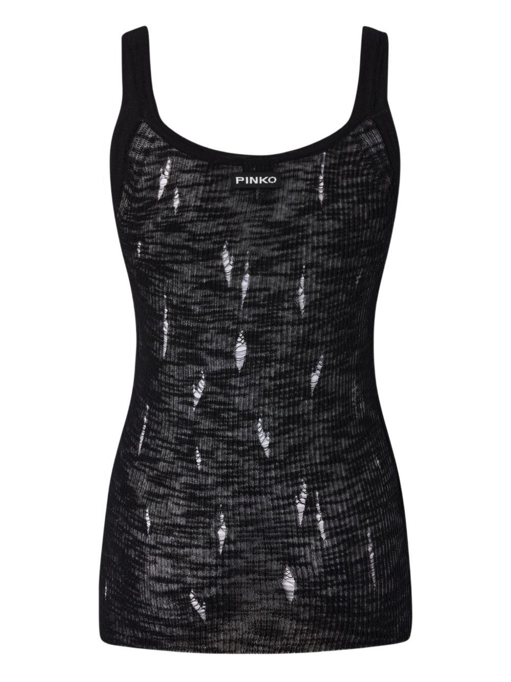semi-sheer scoop-neck tank top - 2