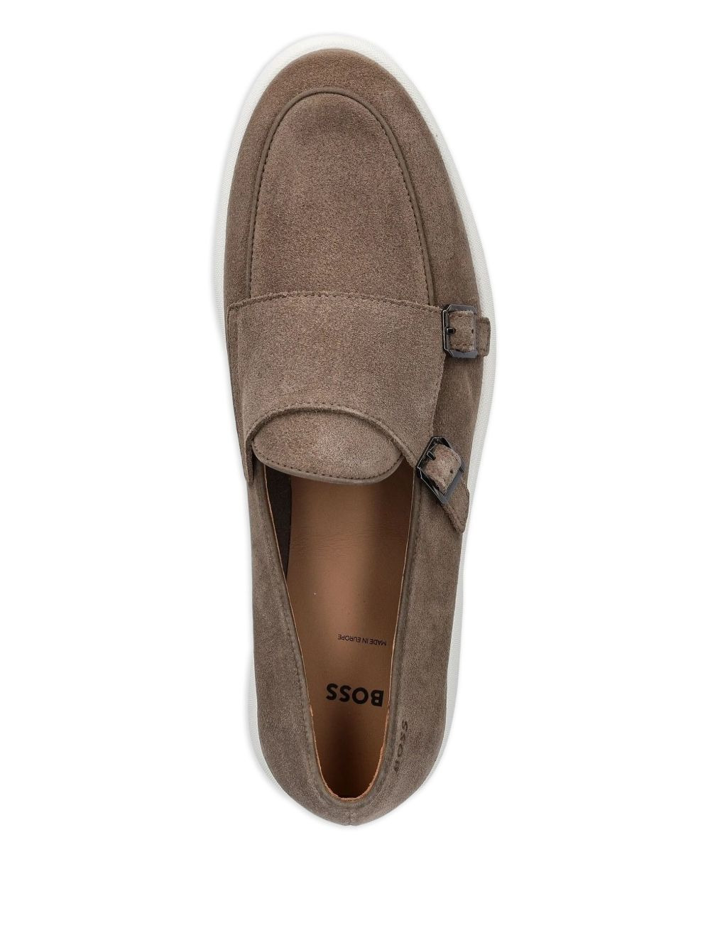 double-buckle suede loafers - 3
