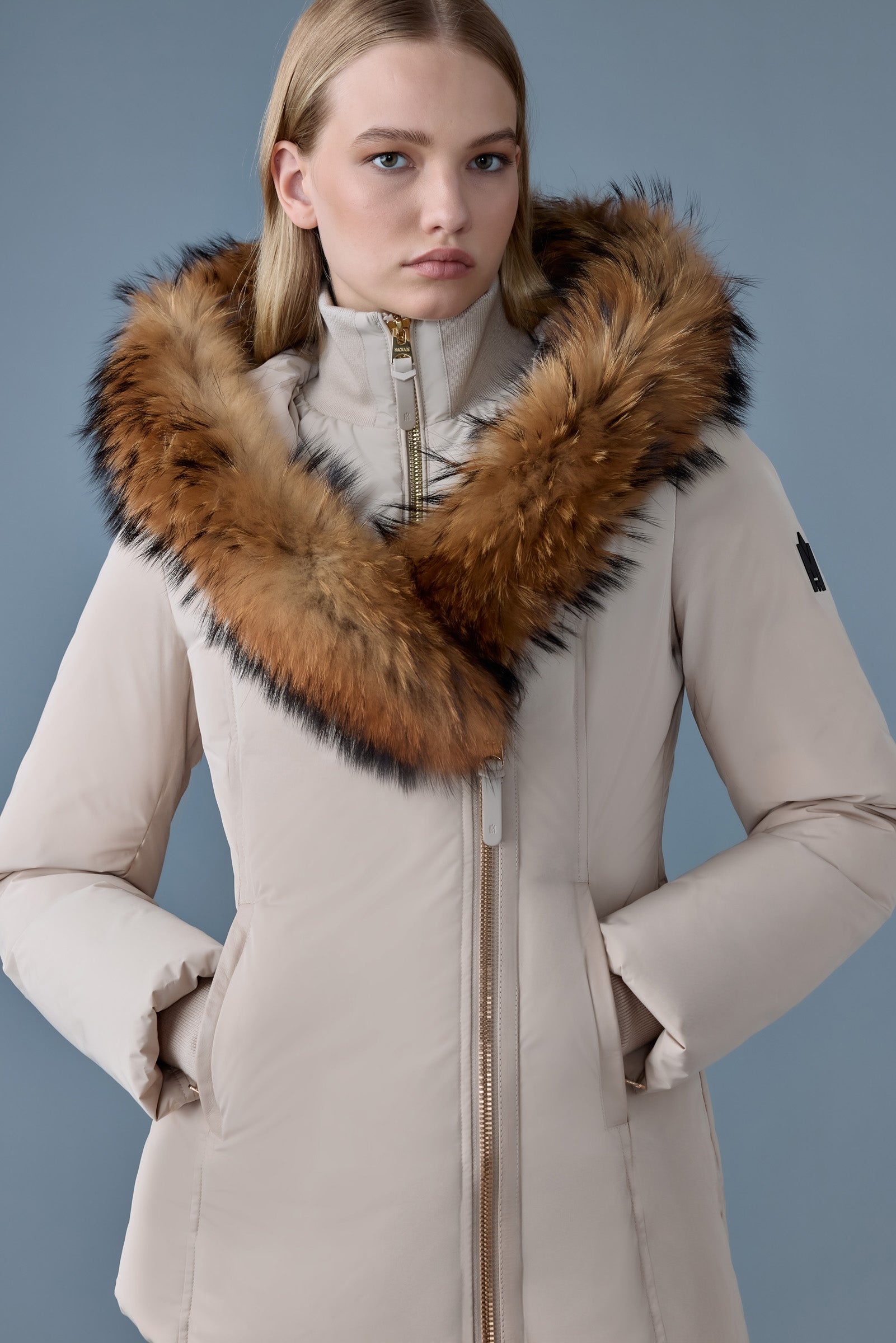 MACKAGE ADALI down coat with natural fur Signature Mackage