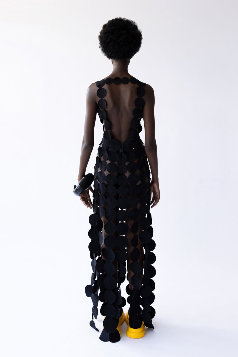 MULTI CIRCLE ASYMMETRIC DRESS BLACK 5