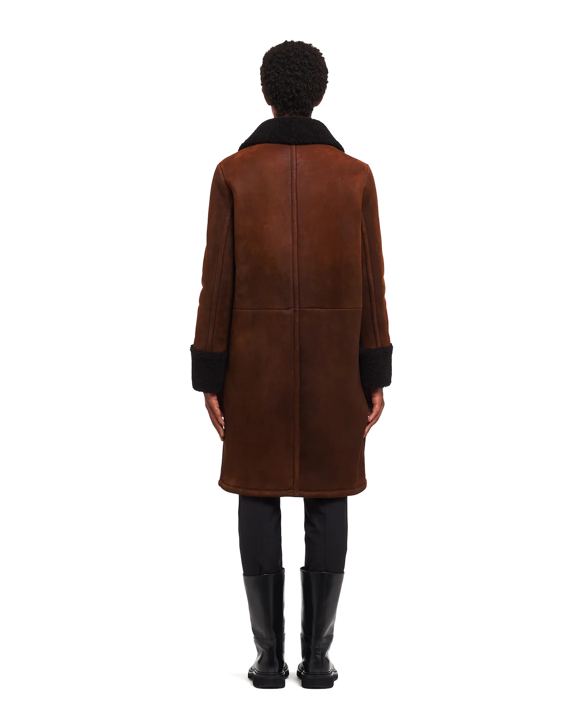 Double-breasted sheepskin coat - 4