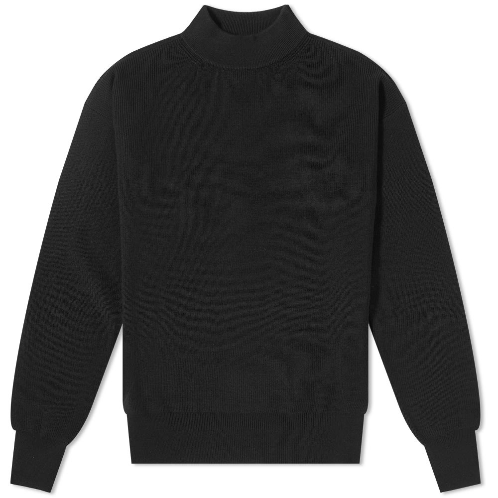 Studio Nicholson Navy Mock Neck Knit - 1