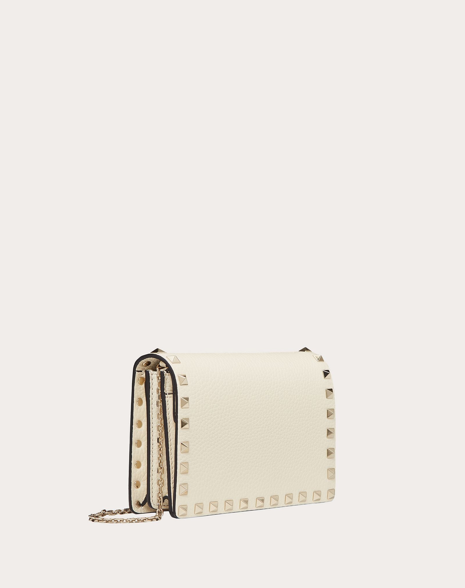 Rockstud Grainy Calfskin Chain Pouch - 4