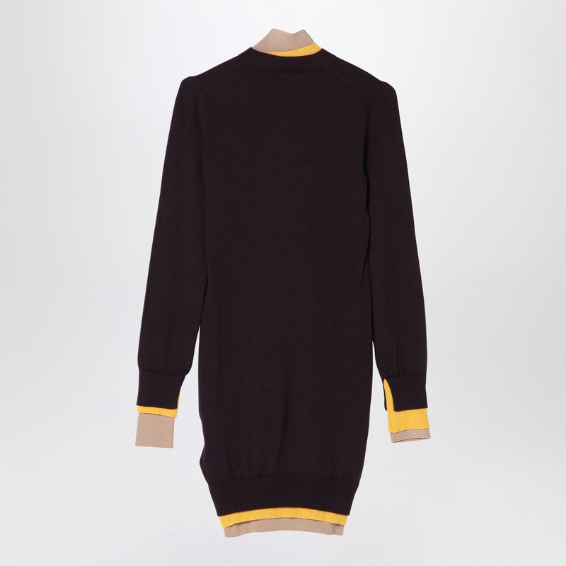 Fendi Dark Purple Wool Dress Women - 2