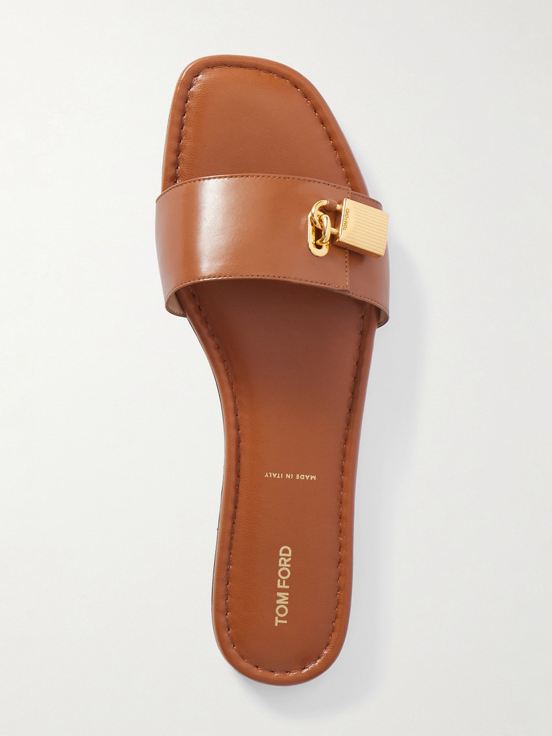 Embellished Leather Slides 5