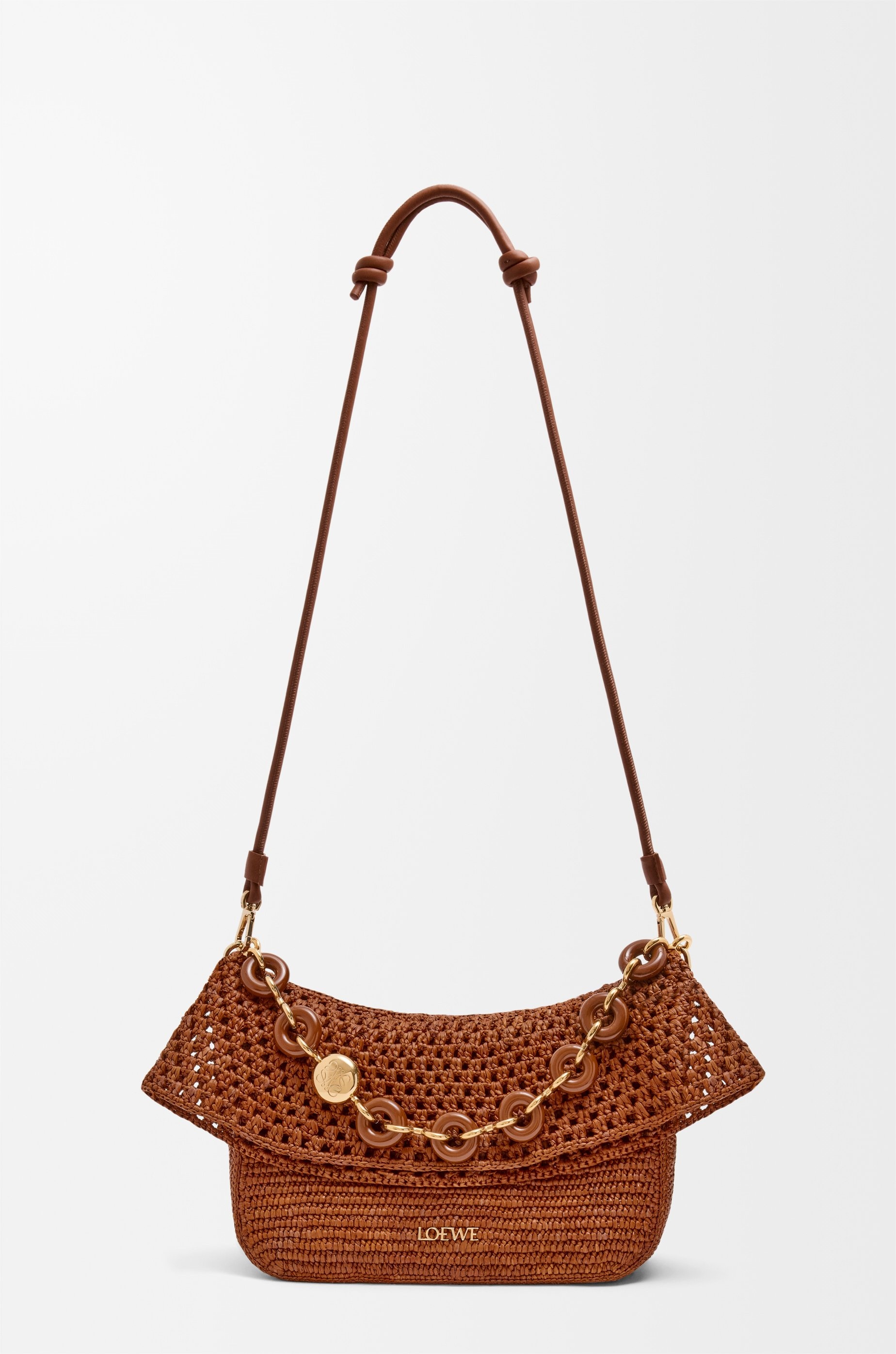 Medium Ola bag in raffia and calfskin - 9