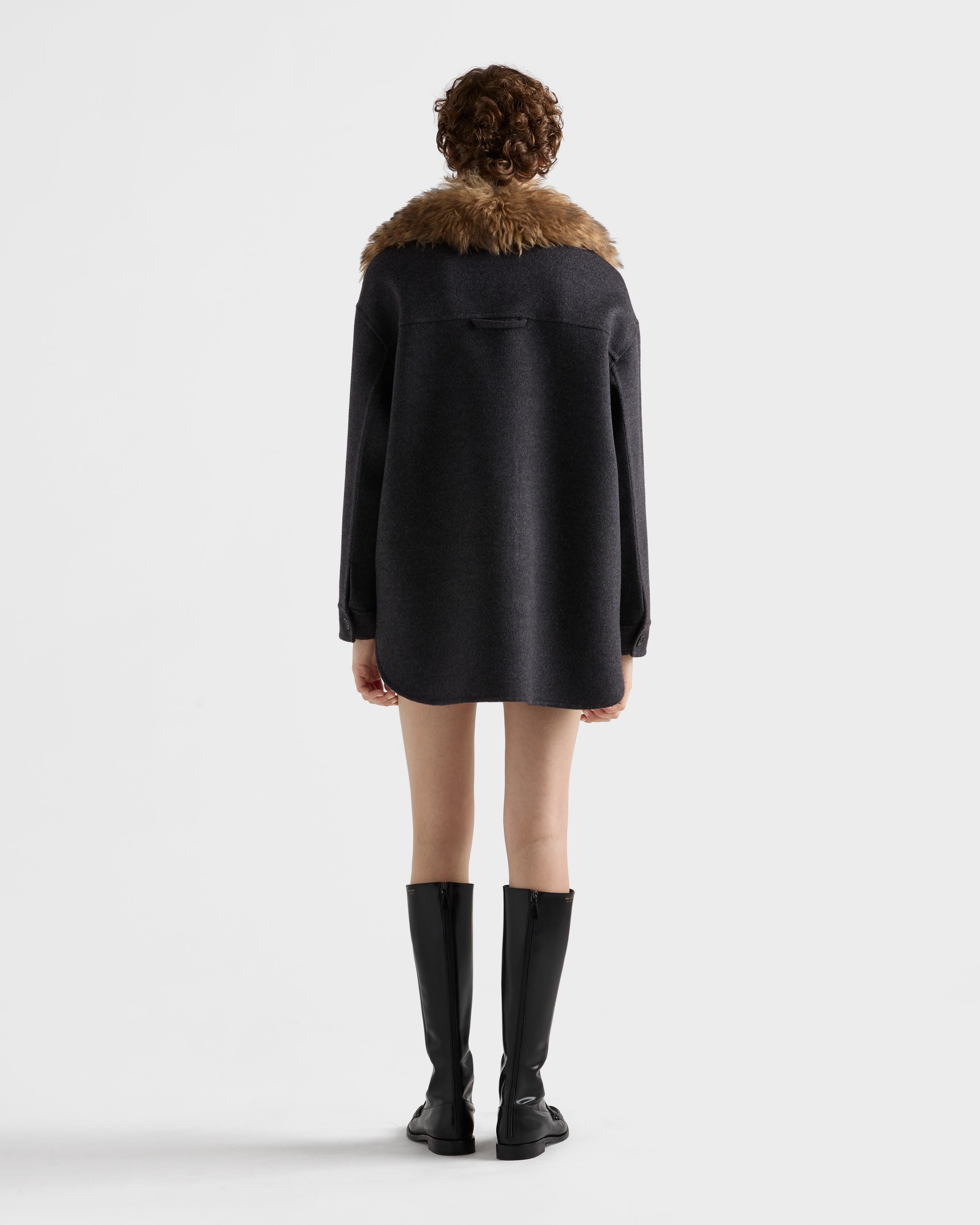 Single-breasted double cashwool caban jacket - 5