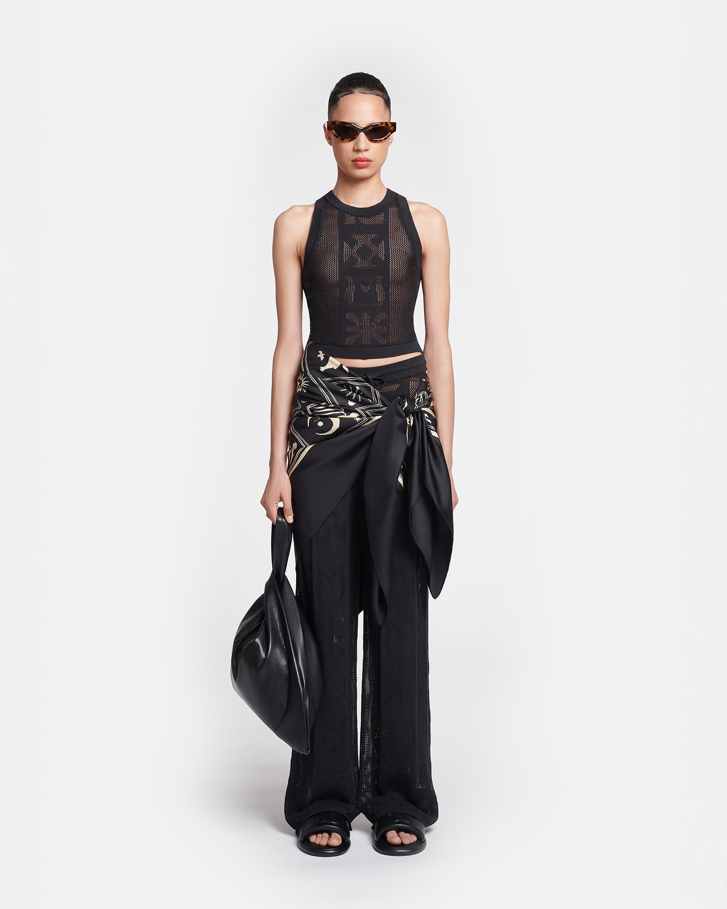 Paper Crochet Cropped Wide-Leg Pants - 2