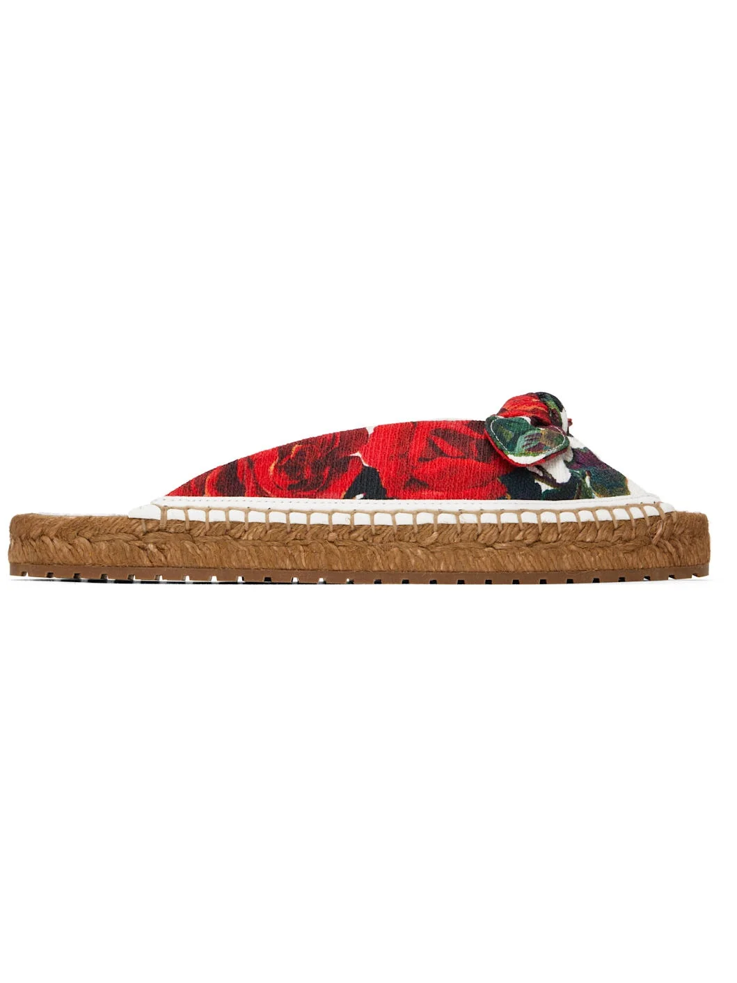 Red & White Espadrillas Flat Sandals - 1