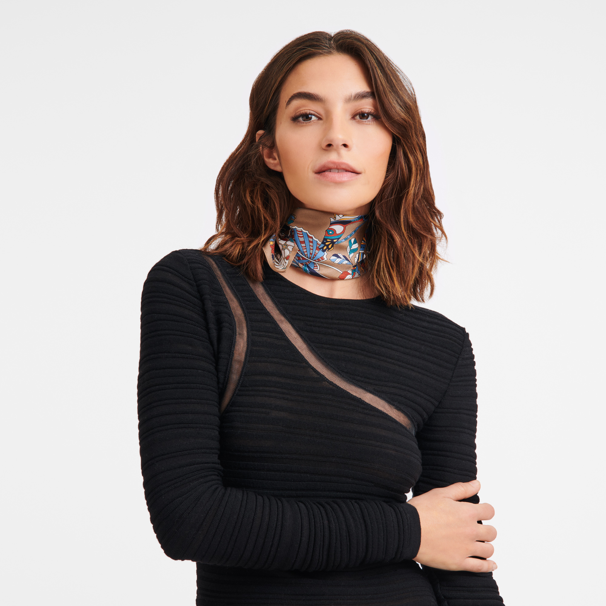 Forêt Longchamp Silk scarf 50 Clay - Silk - 2