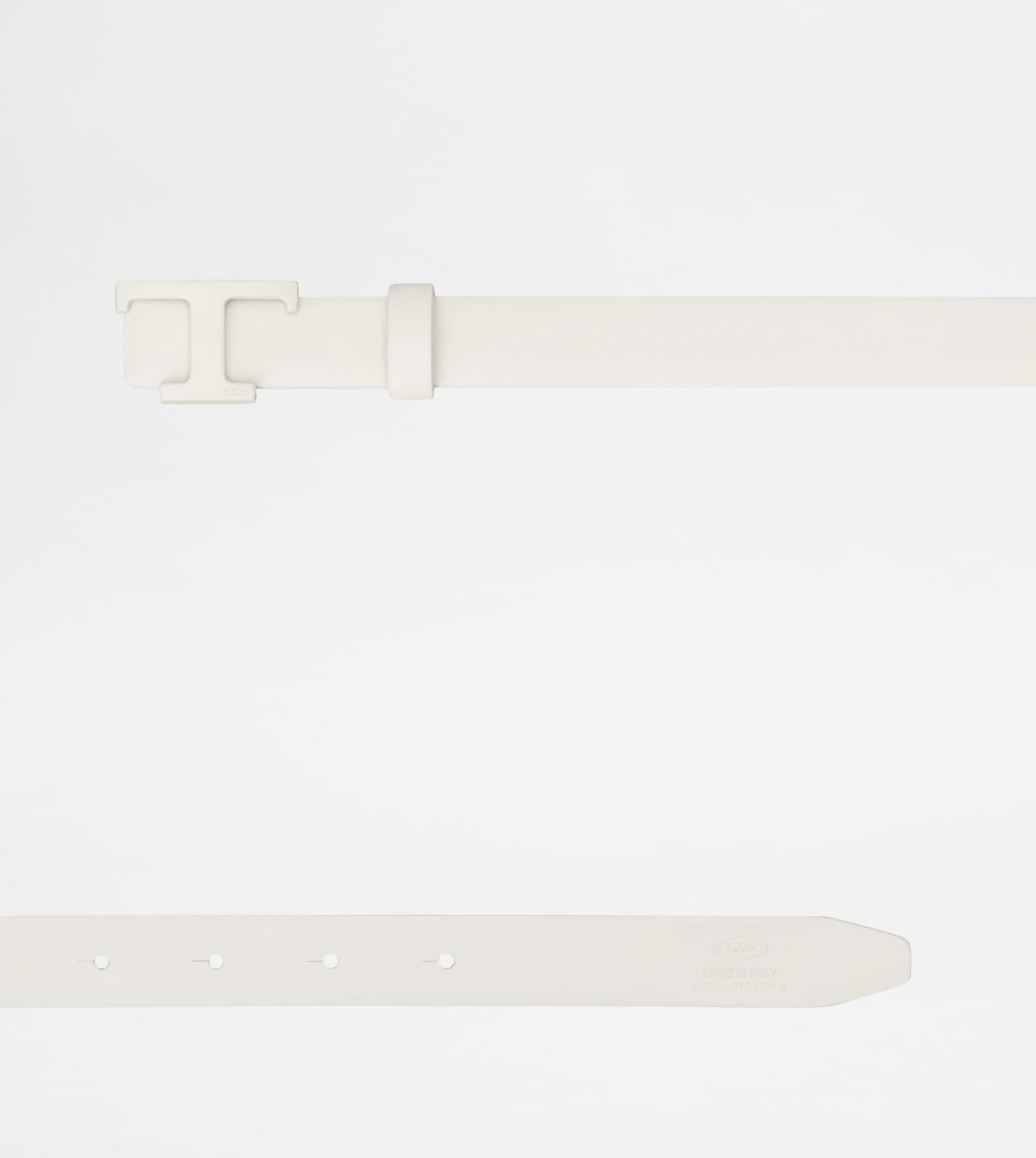 T TIMELESS REVERSIBLE BELT IN LEATHER - WHITE - 2