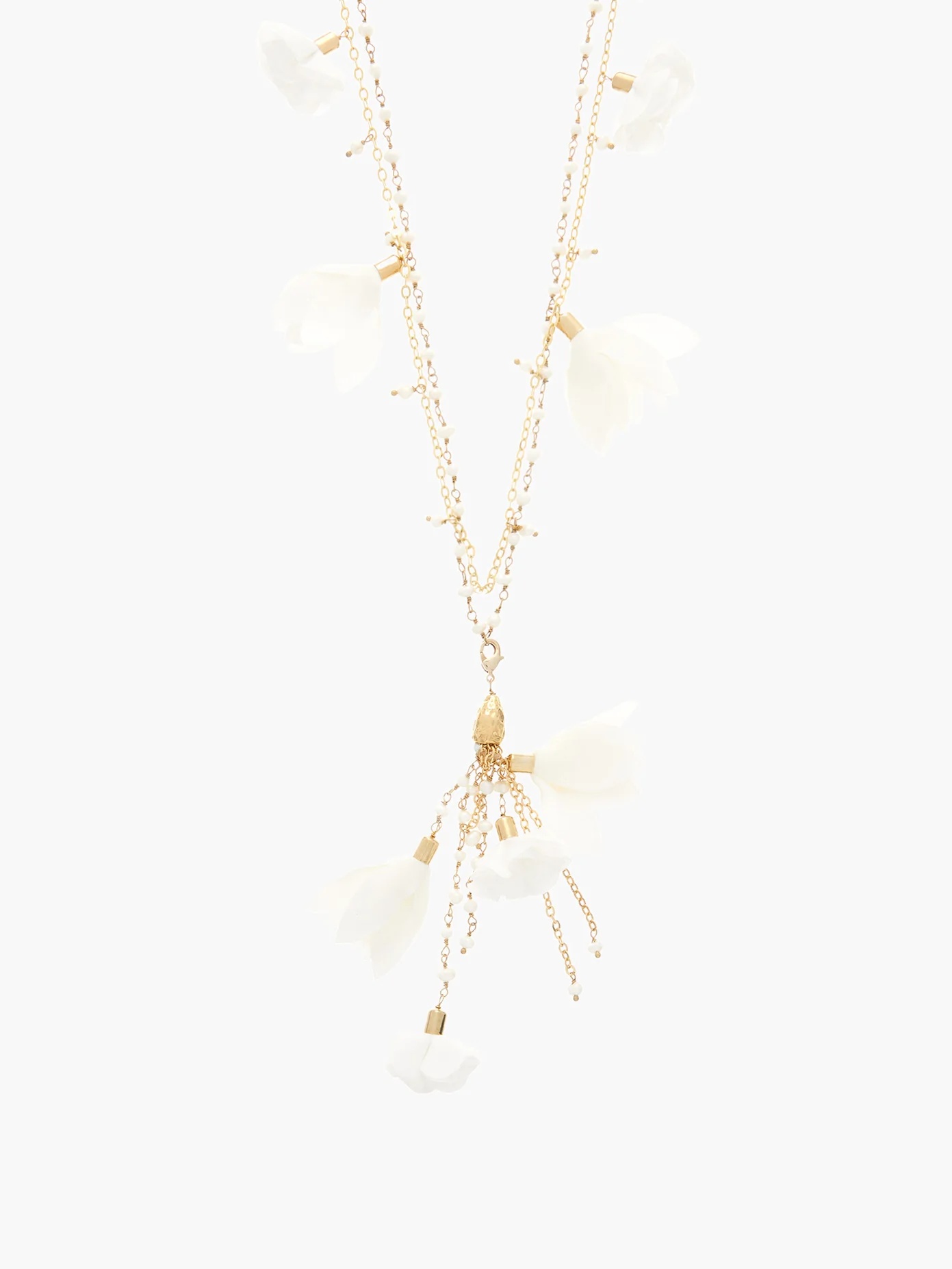 Sentiero pearl-embellished floral-charm necklace - 3