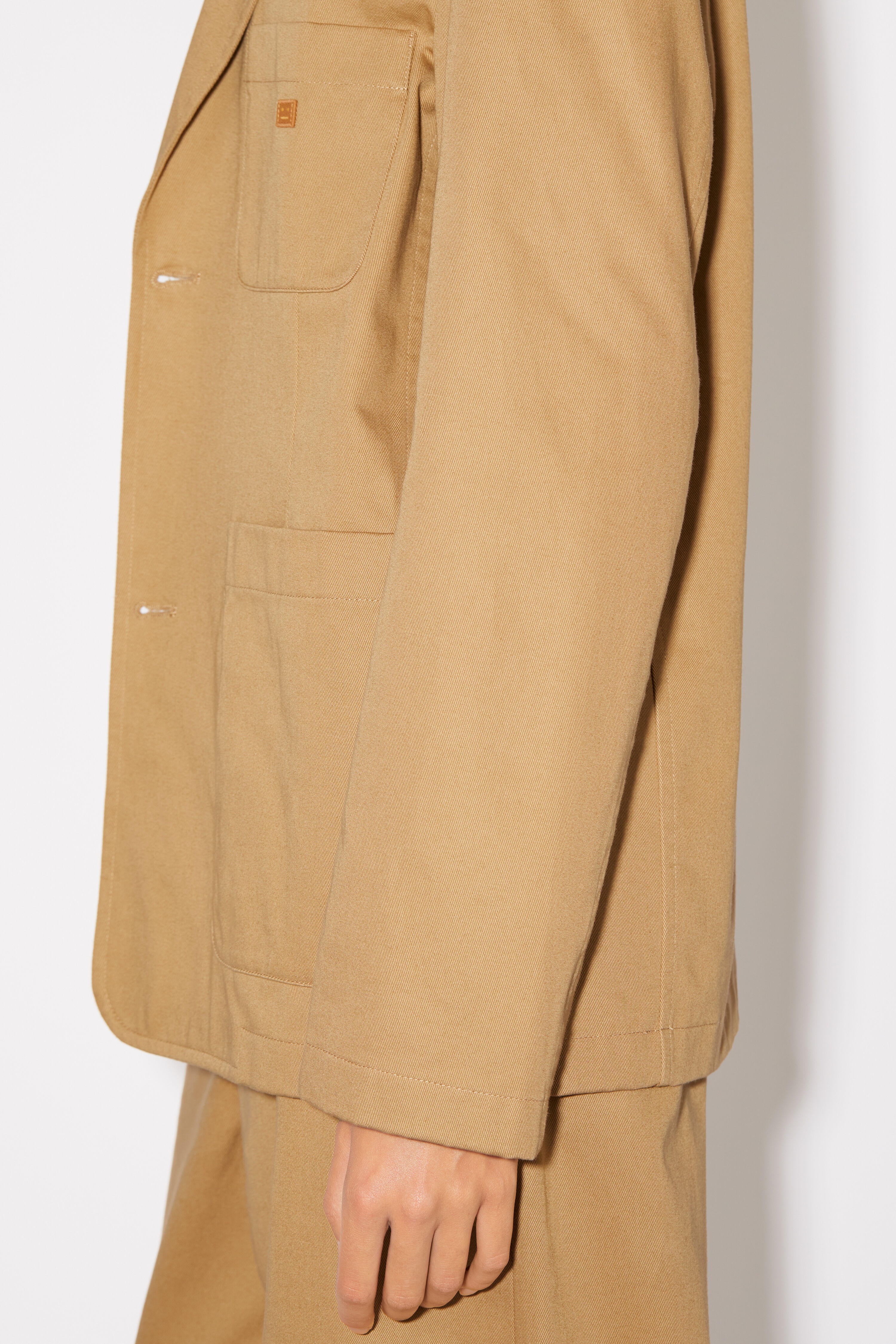 Twill cotton tailored jacket - Camel brown - 5