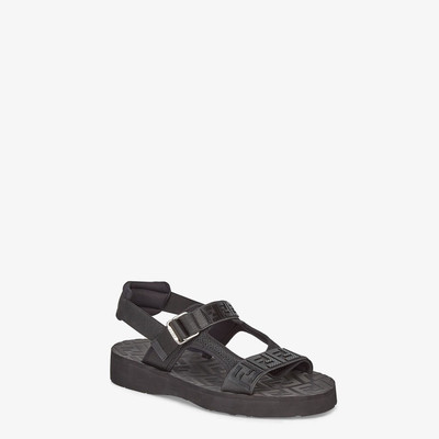 FENDI Black tech fabric sandals outlook