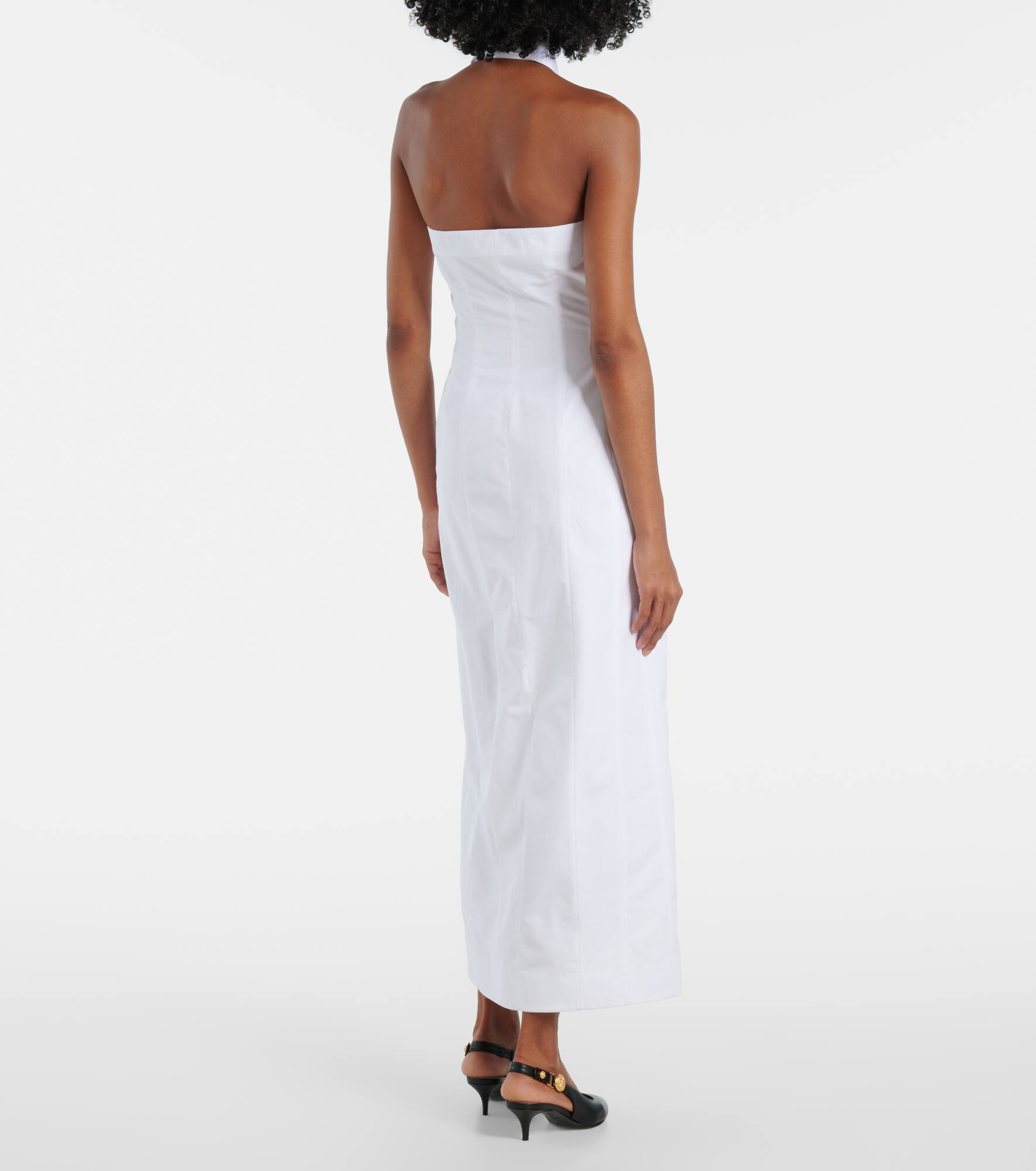 Open-back buttoned poplin shirt dress - 3