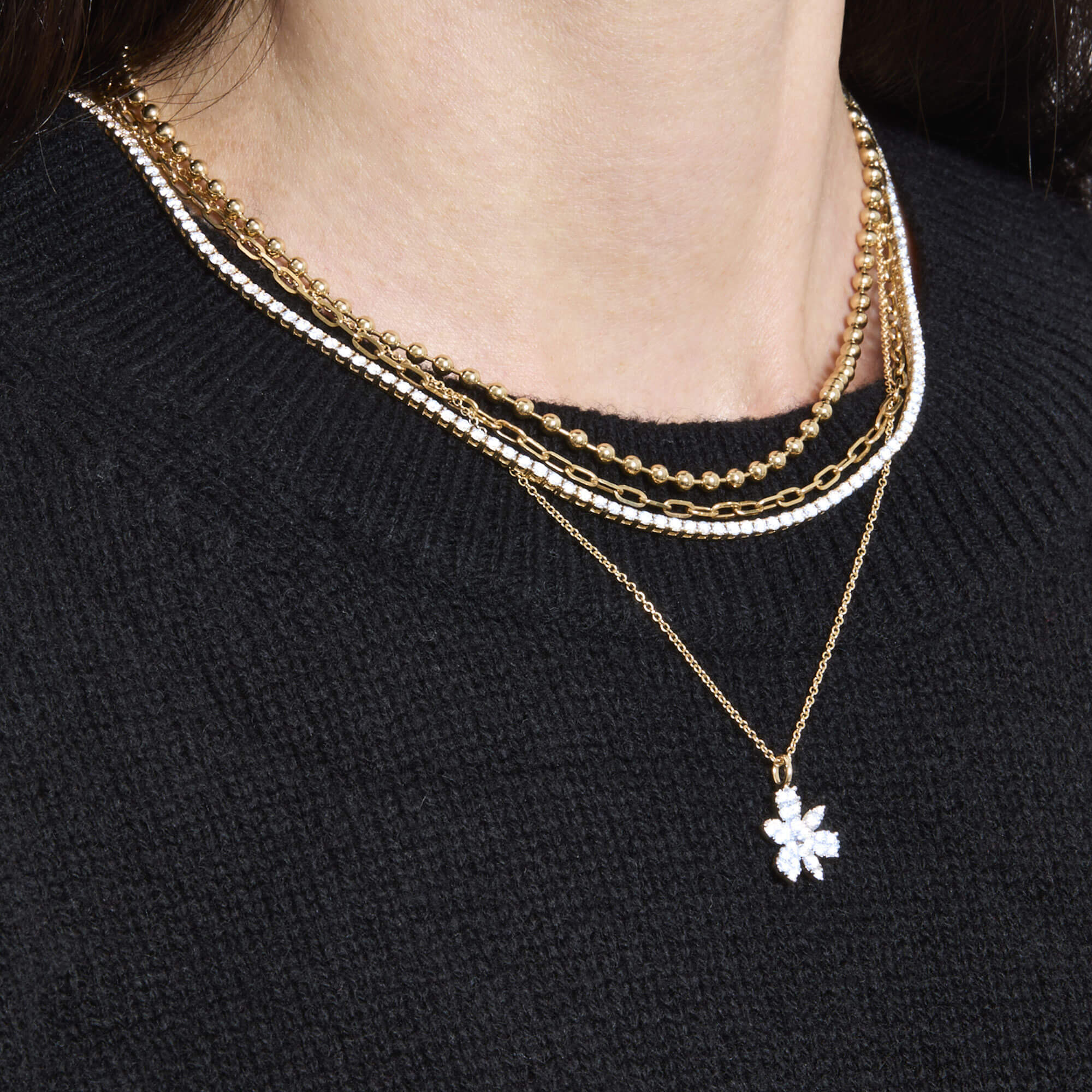 Diamond Magnolia Necklace - 5
