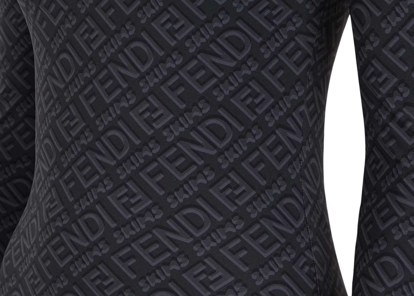 Fendi x SKIMS Mock Neck Long Sleeve Bodysuit Black - 3