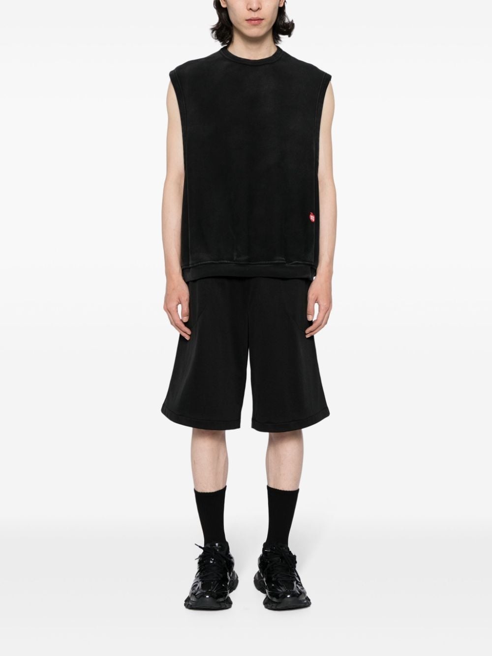logo-print sleeveless cotton jumper - 2