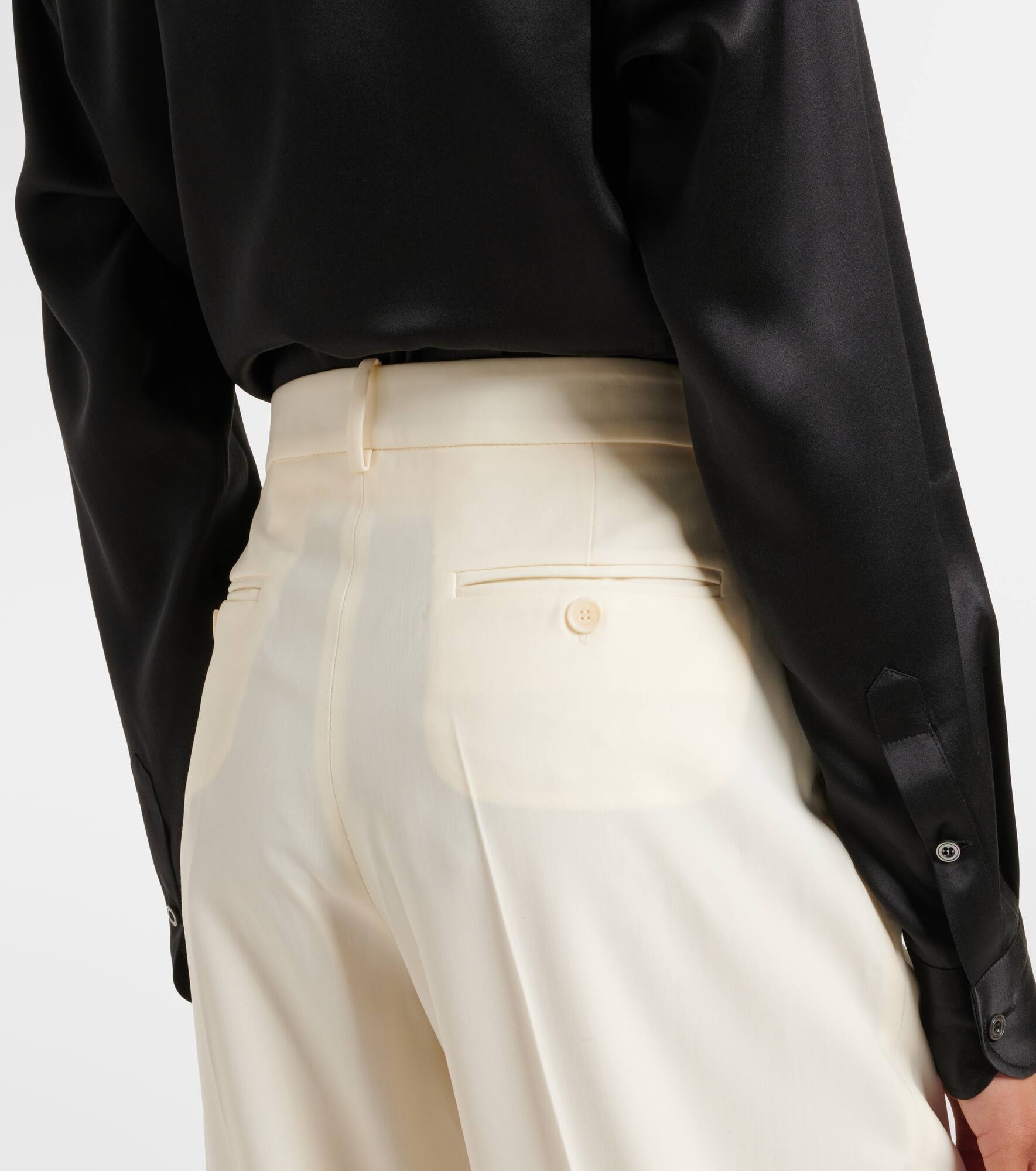 Wool and silk wide-leg pants - 5
