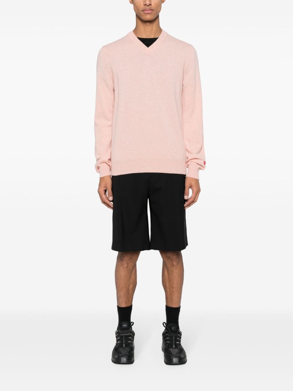 logo-appliqué wool jumper - 2