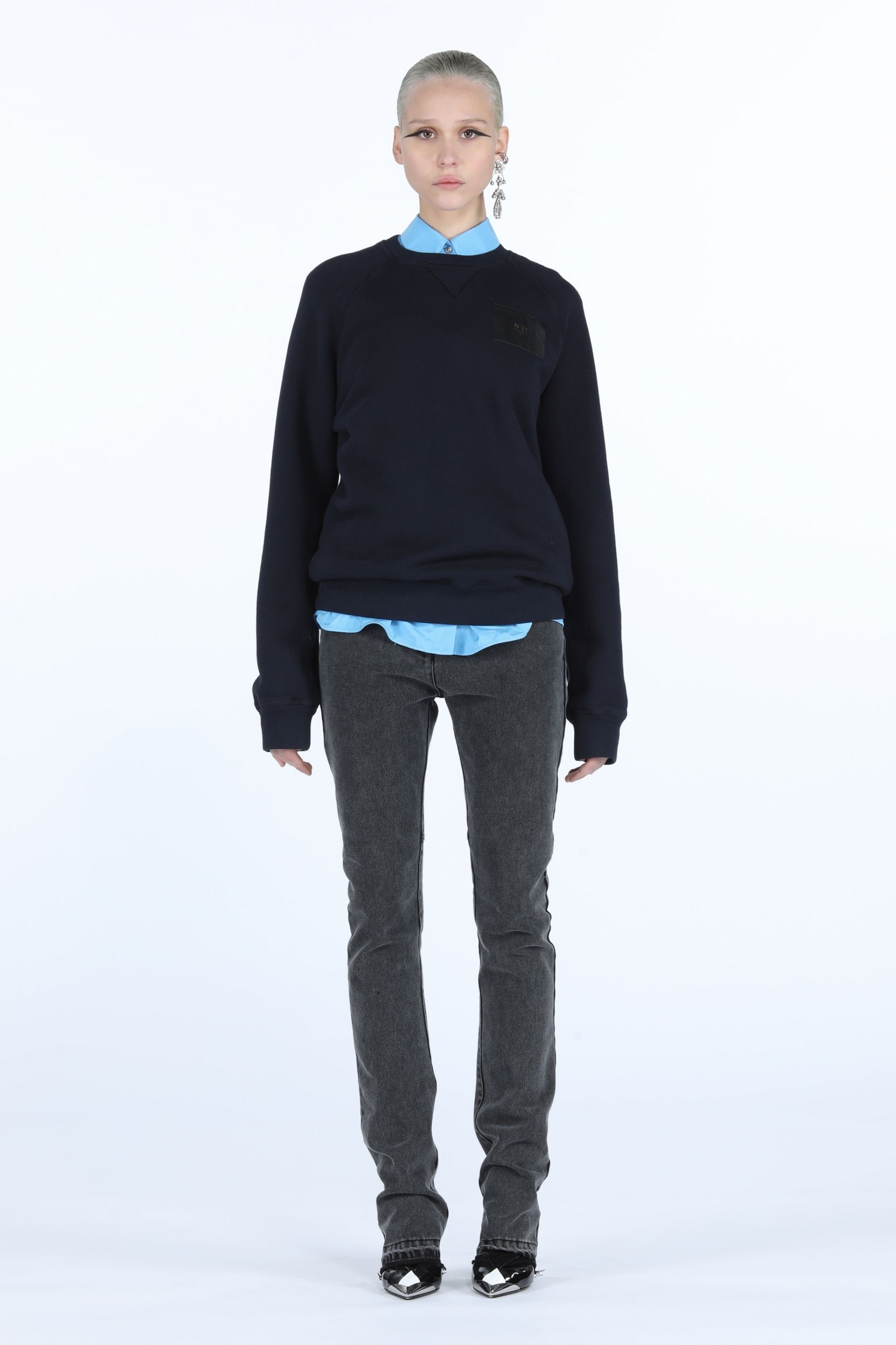 LOGO-PATCH COTTON SWEATSHIRT - 4