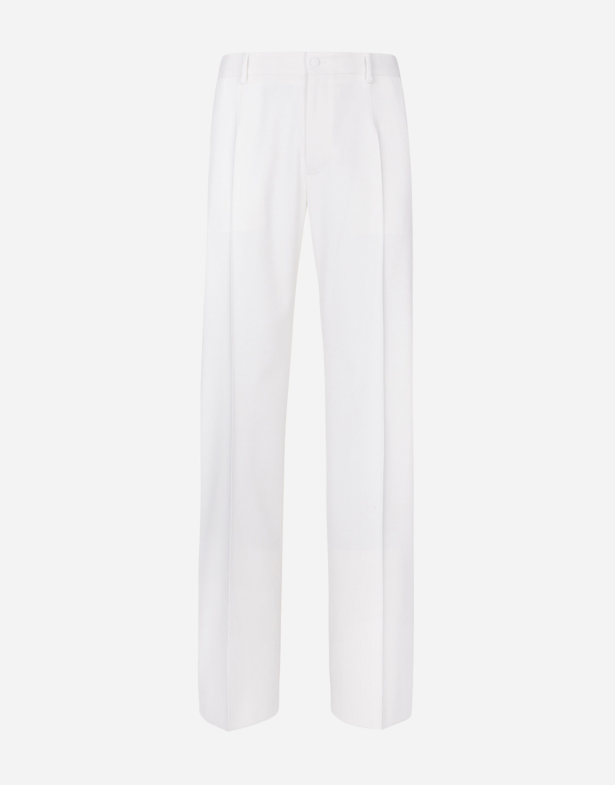 Stretch wool straight-leg pants - 1