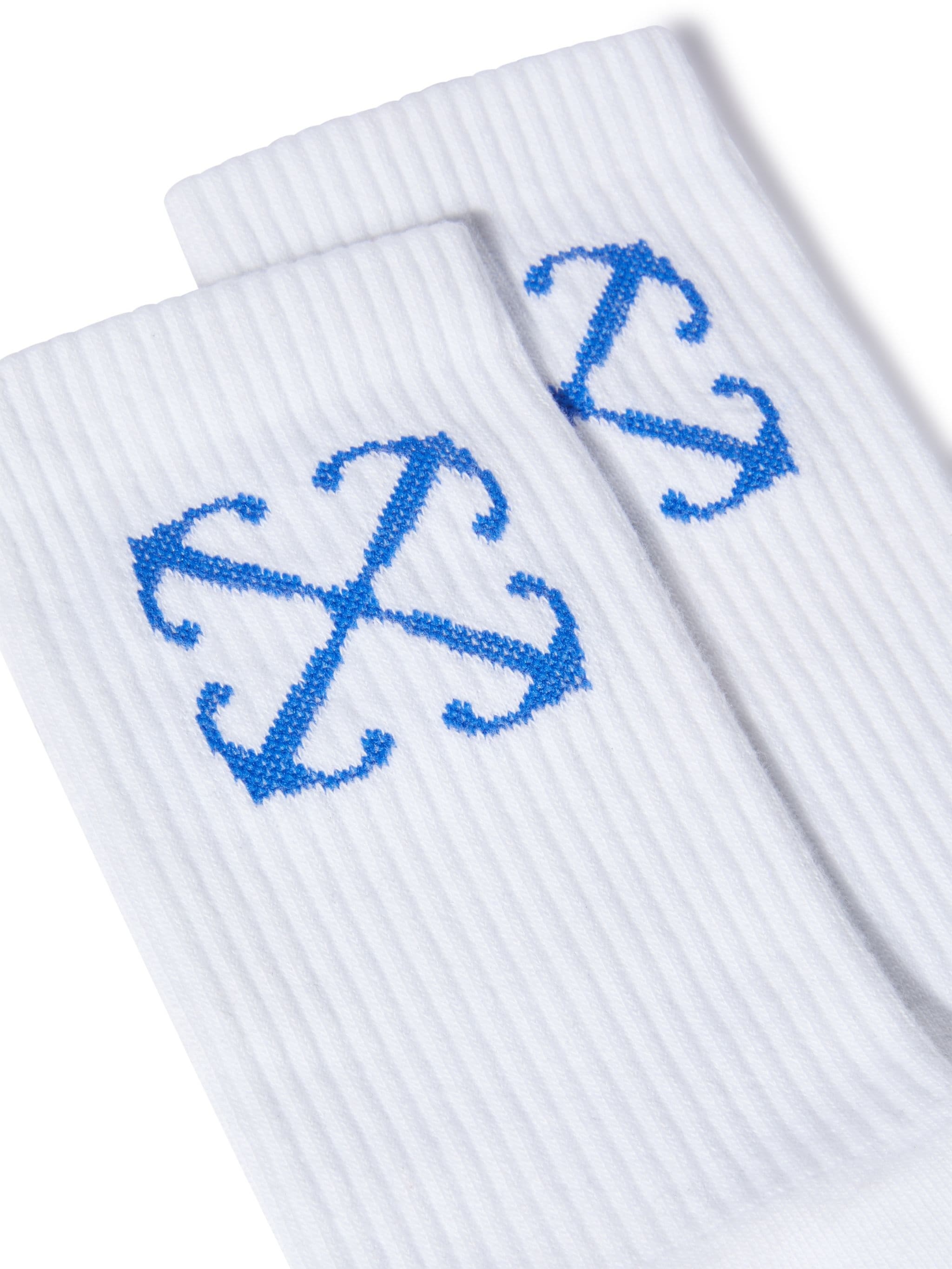 White Arrow Mid Calf Knit Socks - 2