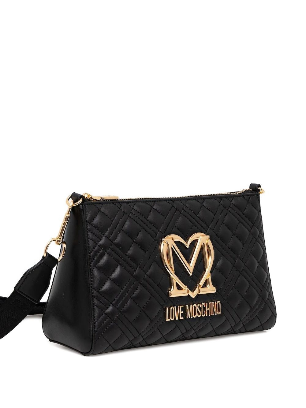 quilted logo cross-body bag - 1