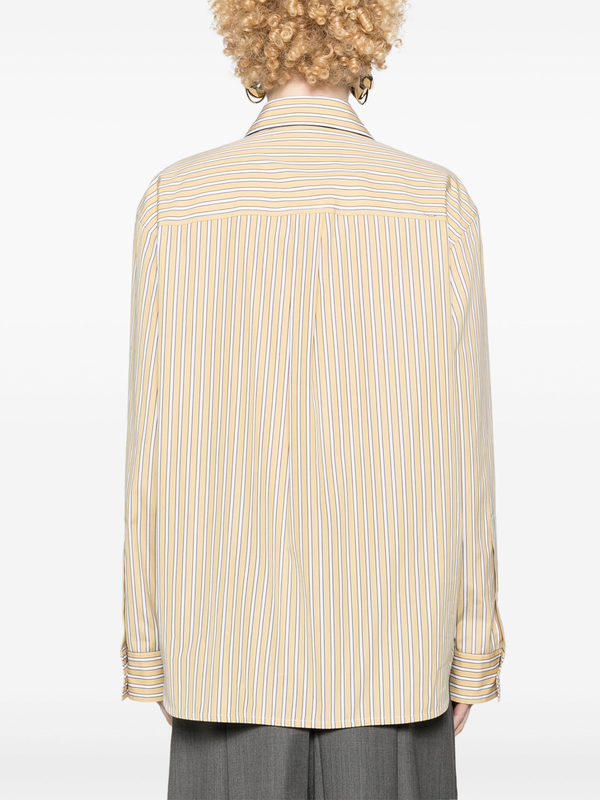 Yellow Striped Cotton Shirt - 4