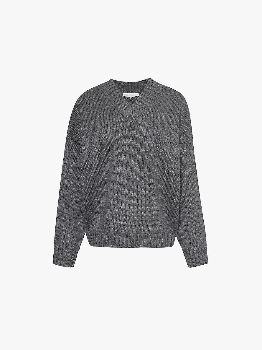 V-neck regular-fit wool-blend jumper - 1