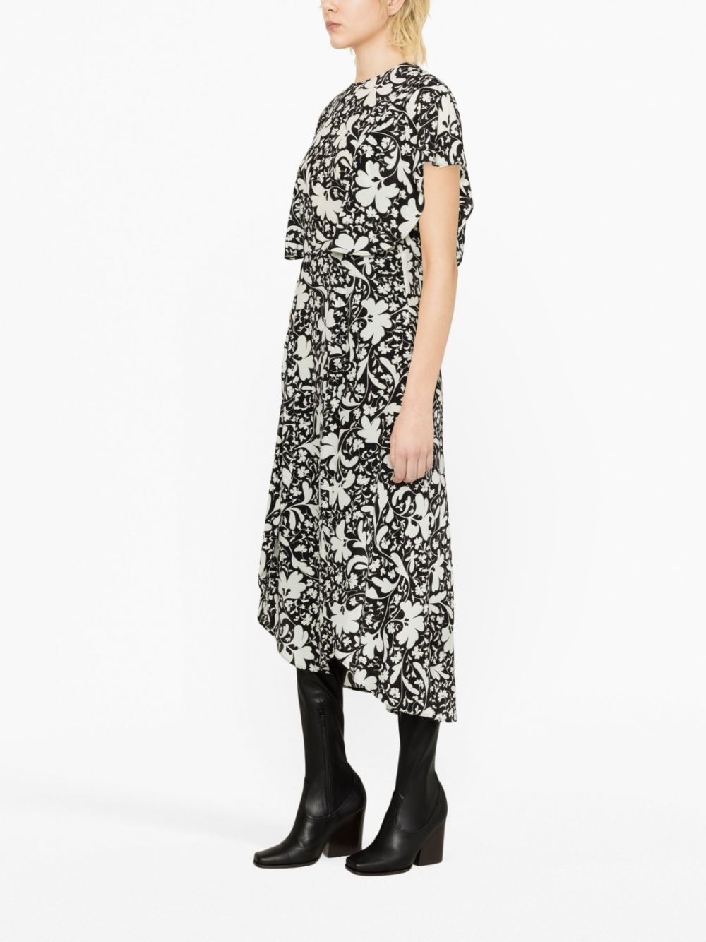 Forest Floral-print silk dress - 4