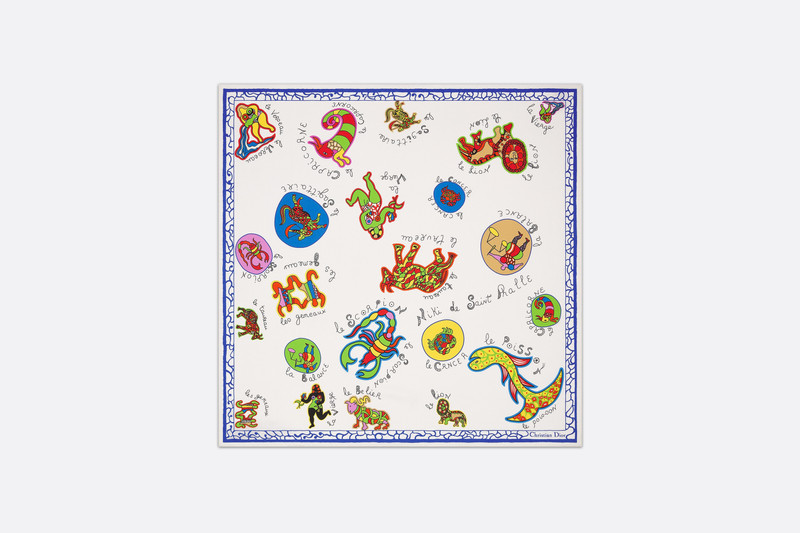 Niki de Saint Phalle Dragon Zodiac 70 Square Scarf 1