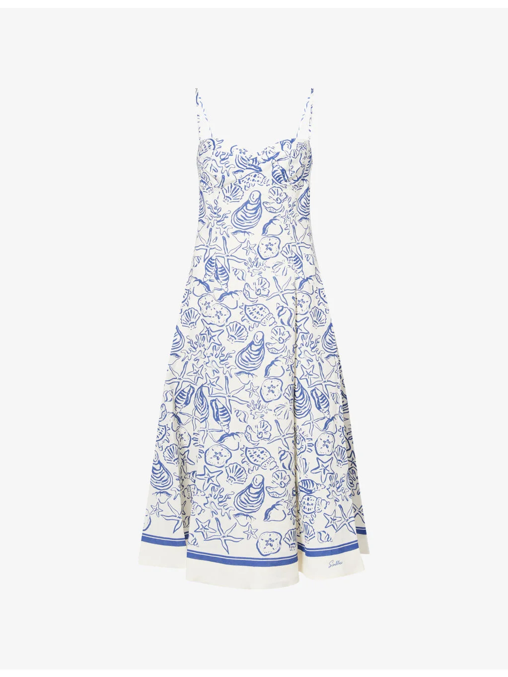 Analise Graphic-Pattern Linen-Blend Midi Dress - 1