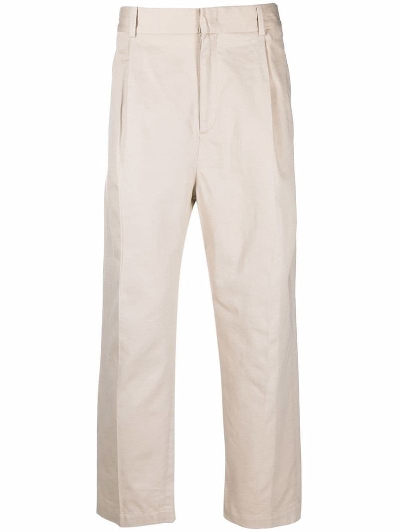 mid-rise cotton chino trousers 1