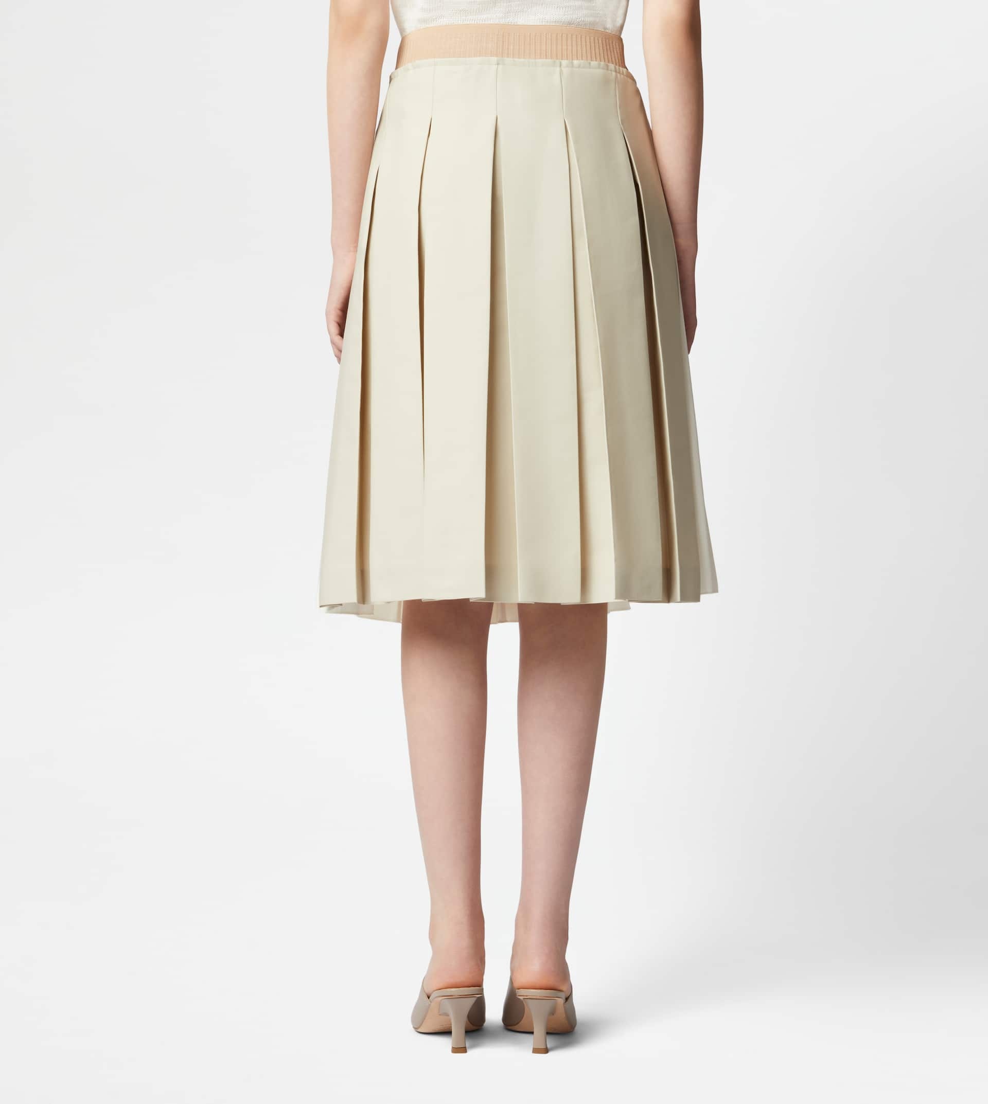 PLEATED SKIRT - BEIGE, WHITE - 3