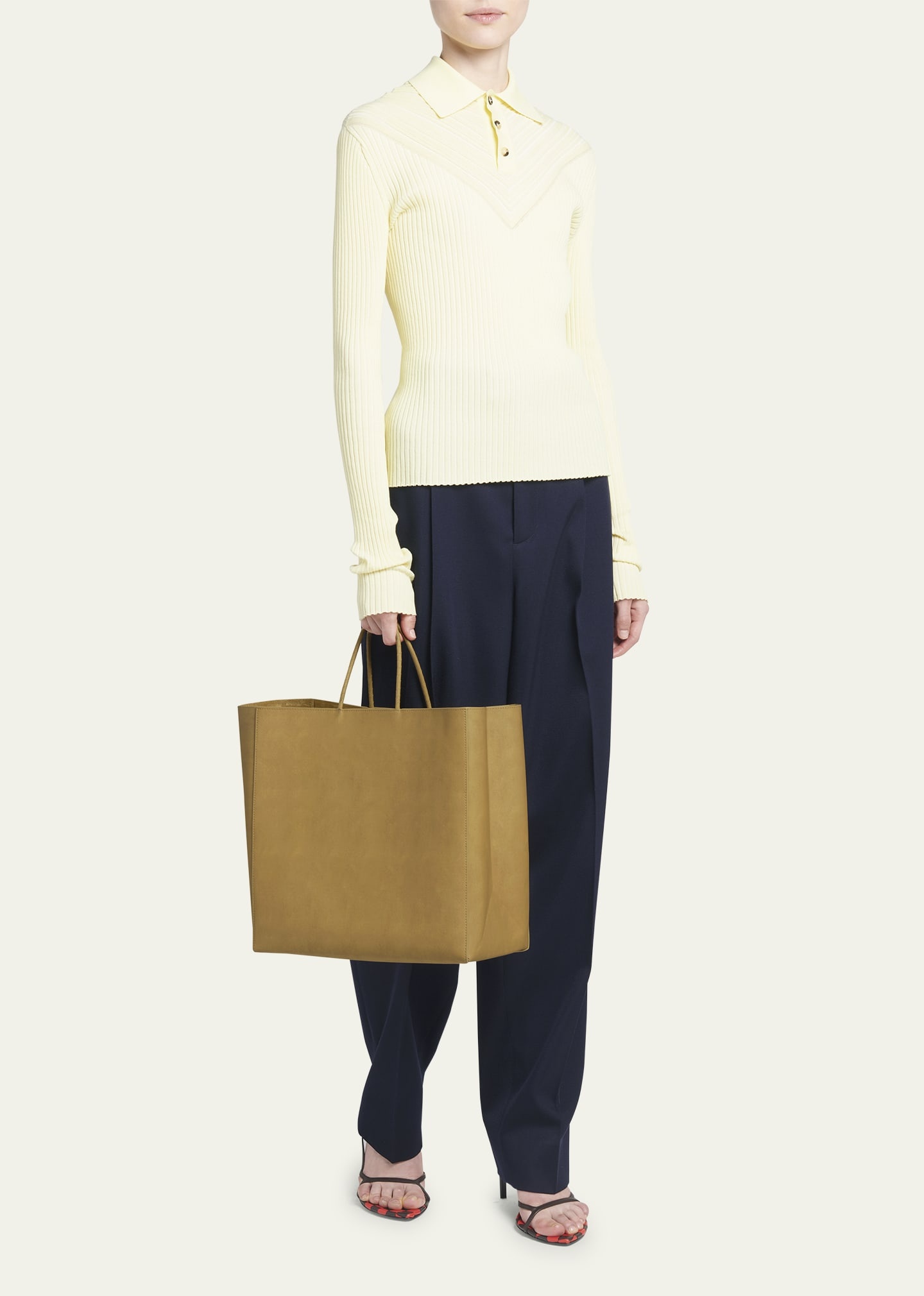 Medium Raw Paper Leather Top-Handle Bag - 5