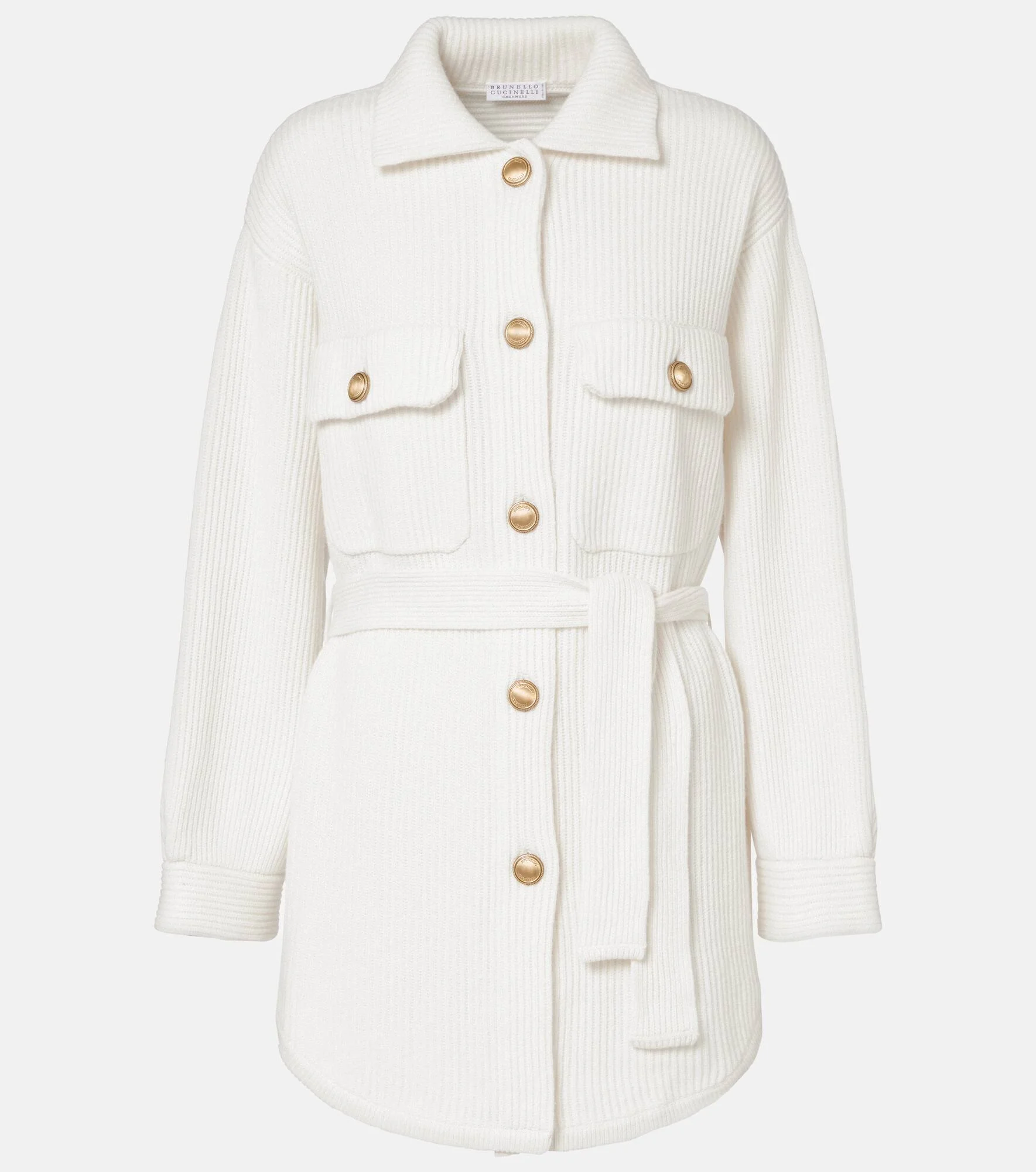 Belted wool, cashmere, and silk cardigan - 1