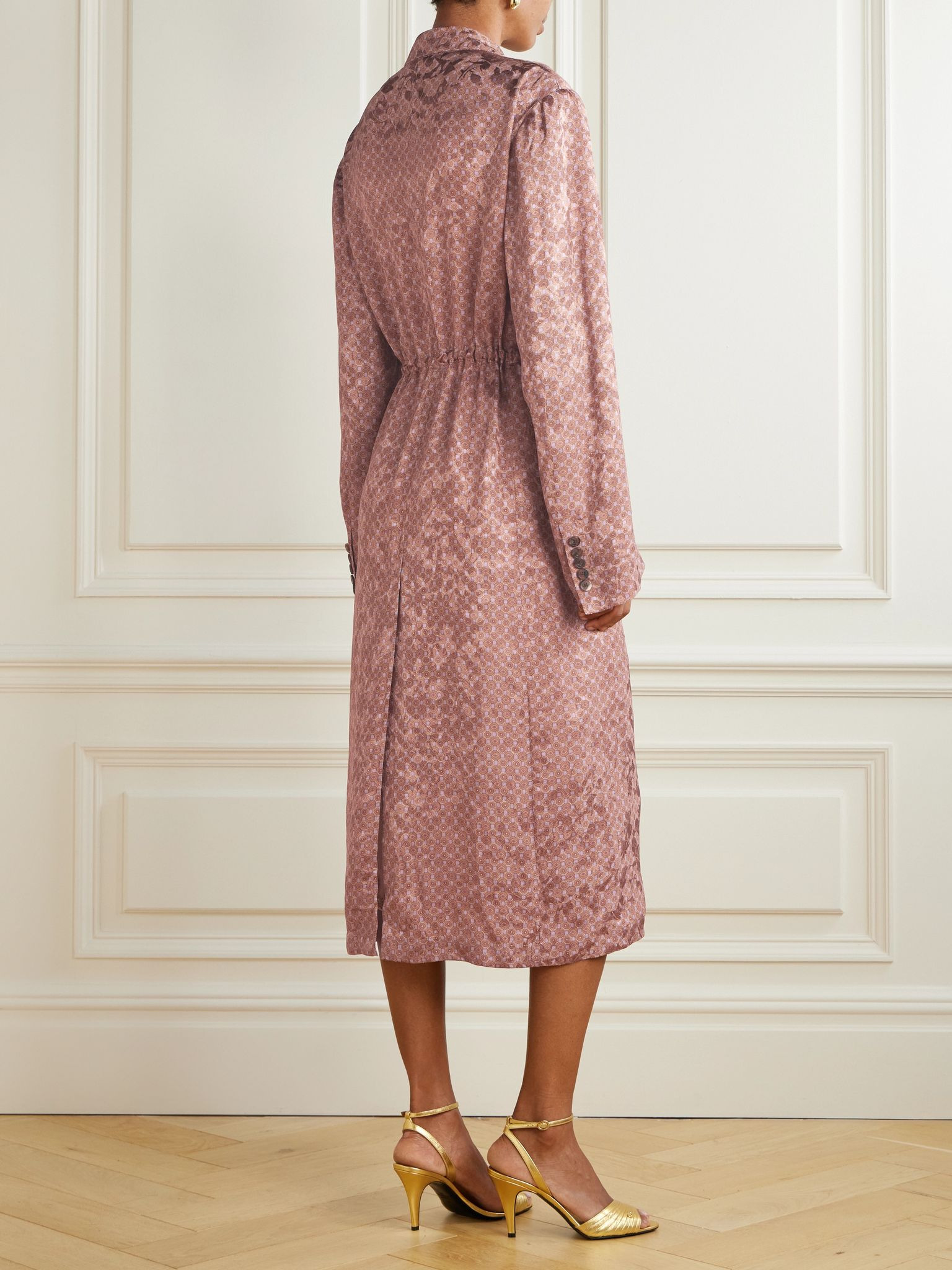 Rastino wool-jacquard coat Peach - 4