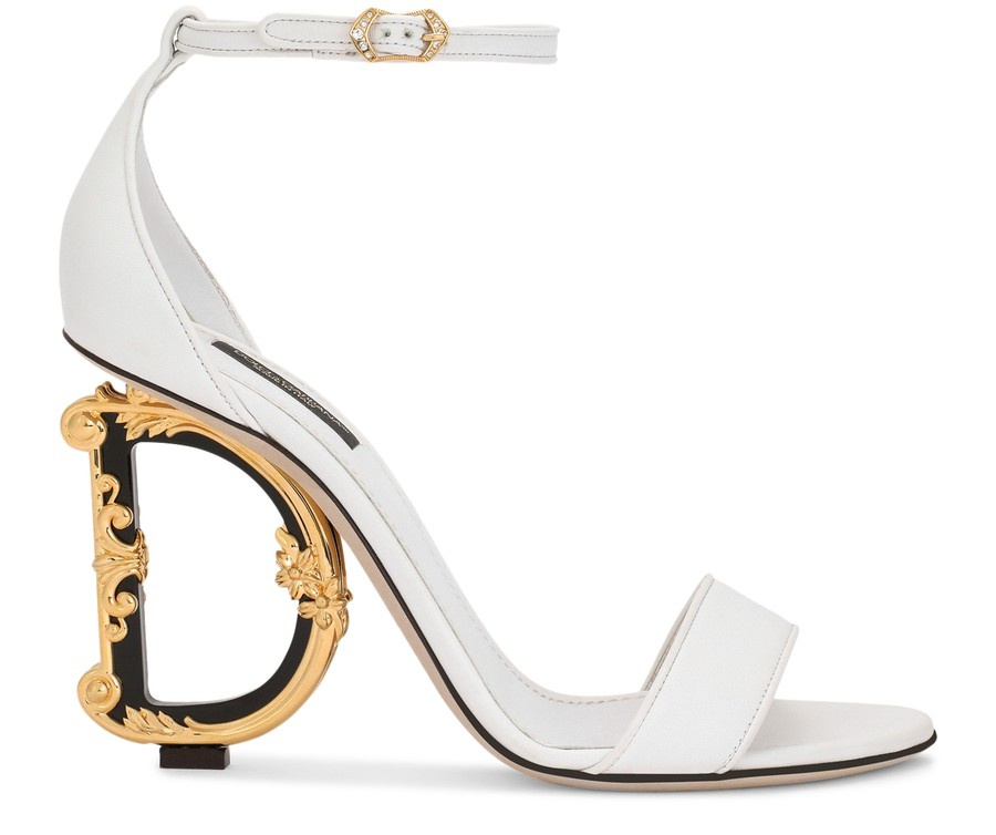 Nappa leather sandals with baroque D&G heel - 1