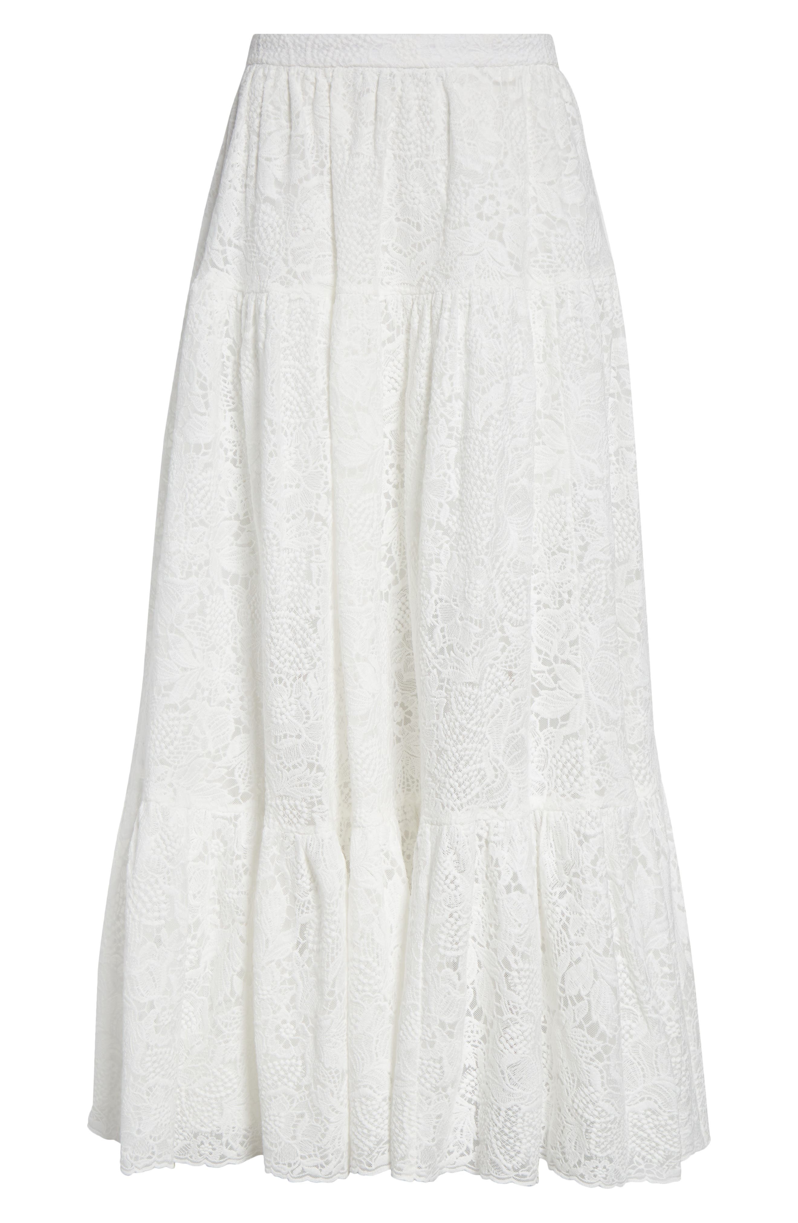 Erdem Tiered Full Volume Lace Skirt in Ivory at Nordstrom - 6