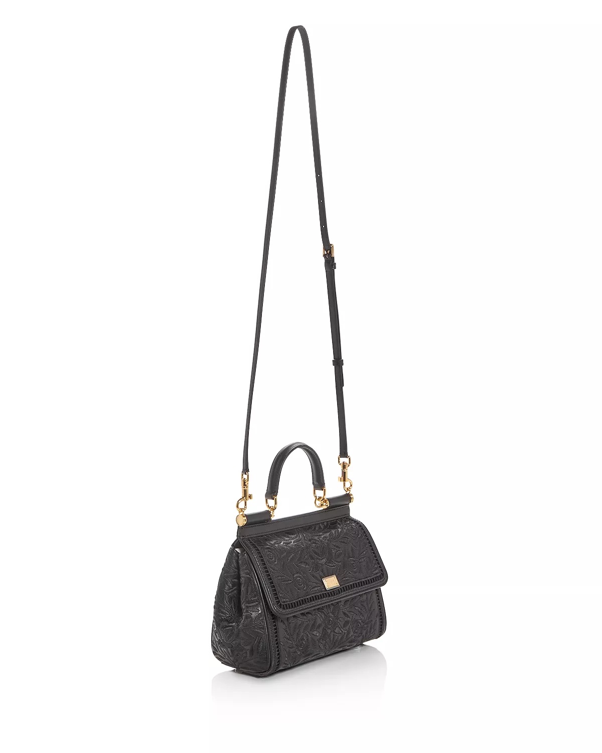 Sicily Embroidered Leather Top Handle Bag - 4