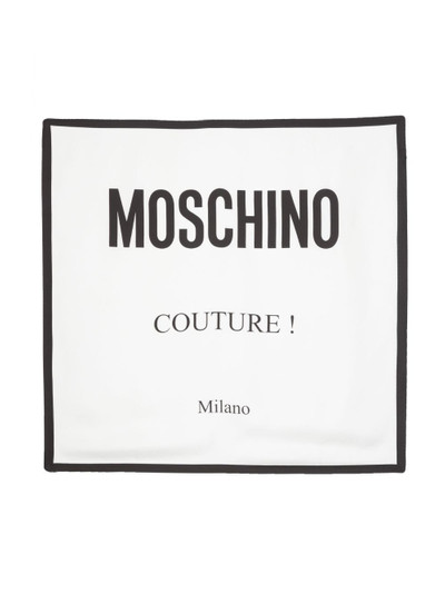 Moschino logo-print silk scarf outlook