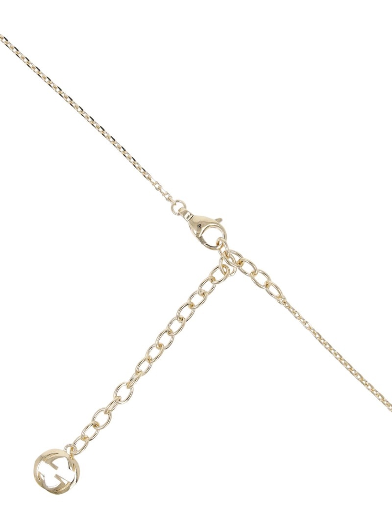 GUCCI lettering brass & crystal necklace - 4