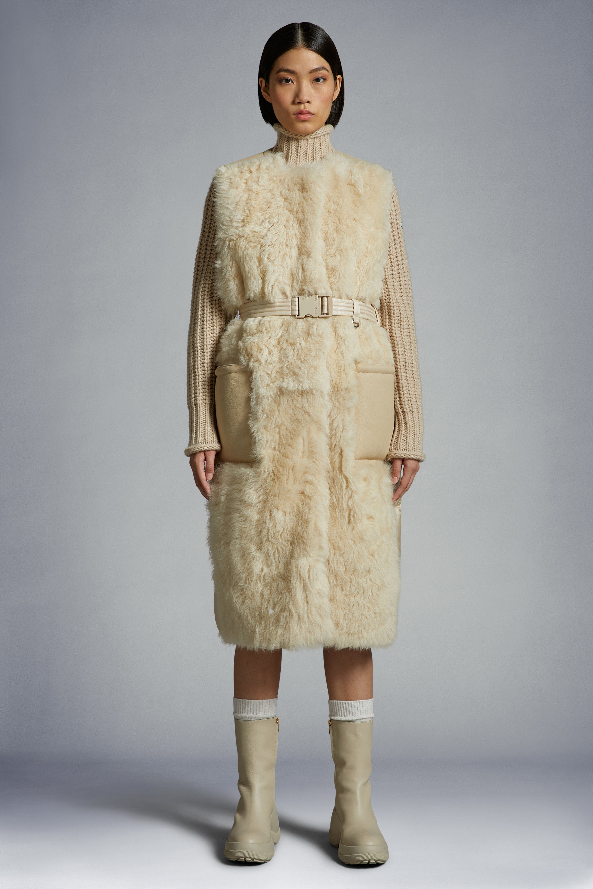 Coucou Shearling Long Down Vest - 3