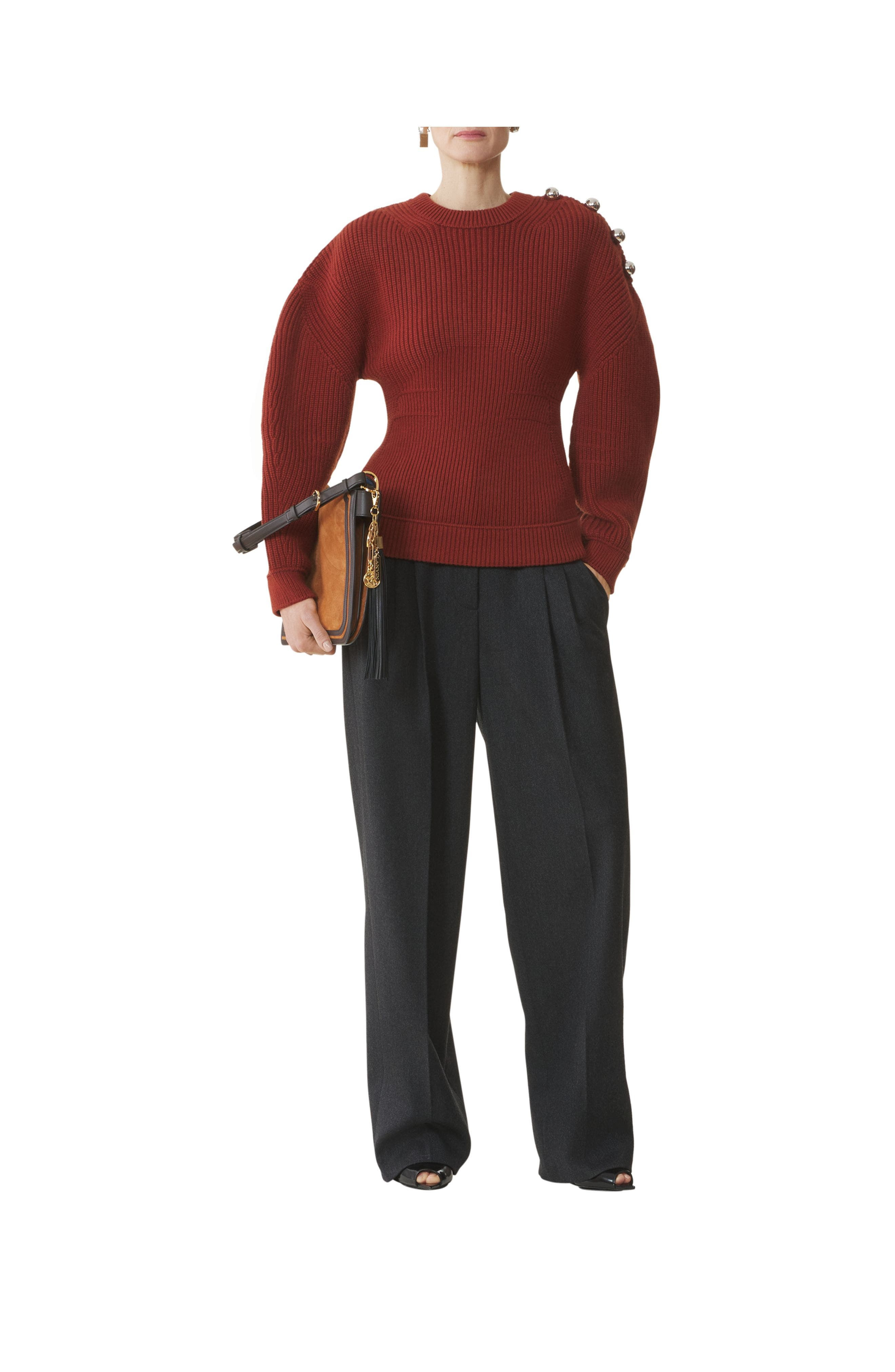 Lanvin Wool Ribbed Sweater in Chestnuts at Nordstrom - 2