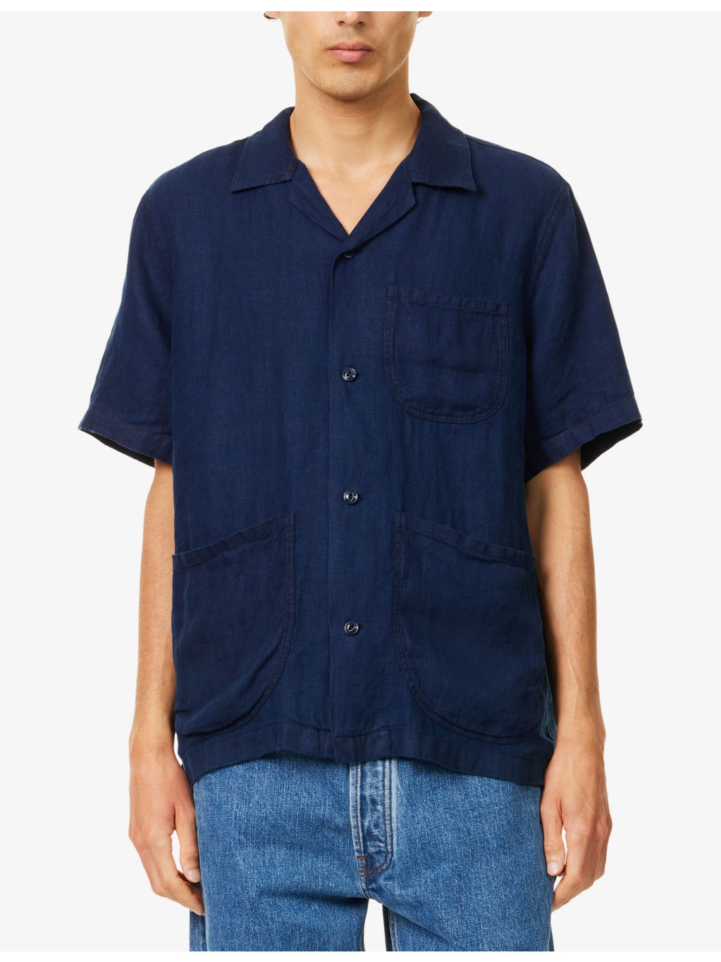 Linen Short-Sleeve Safari Shirt - 3