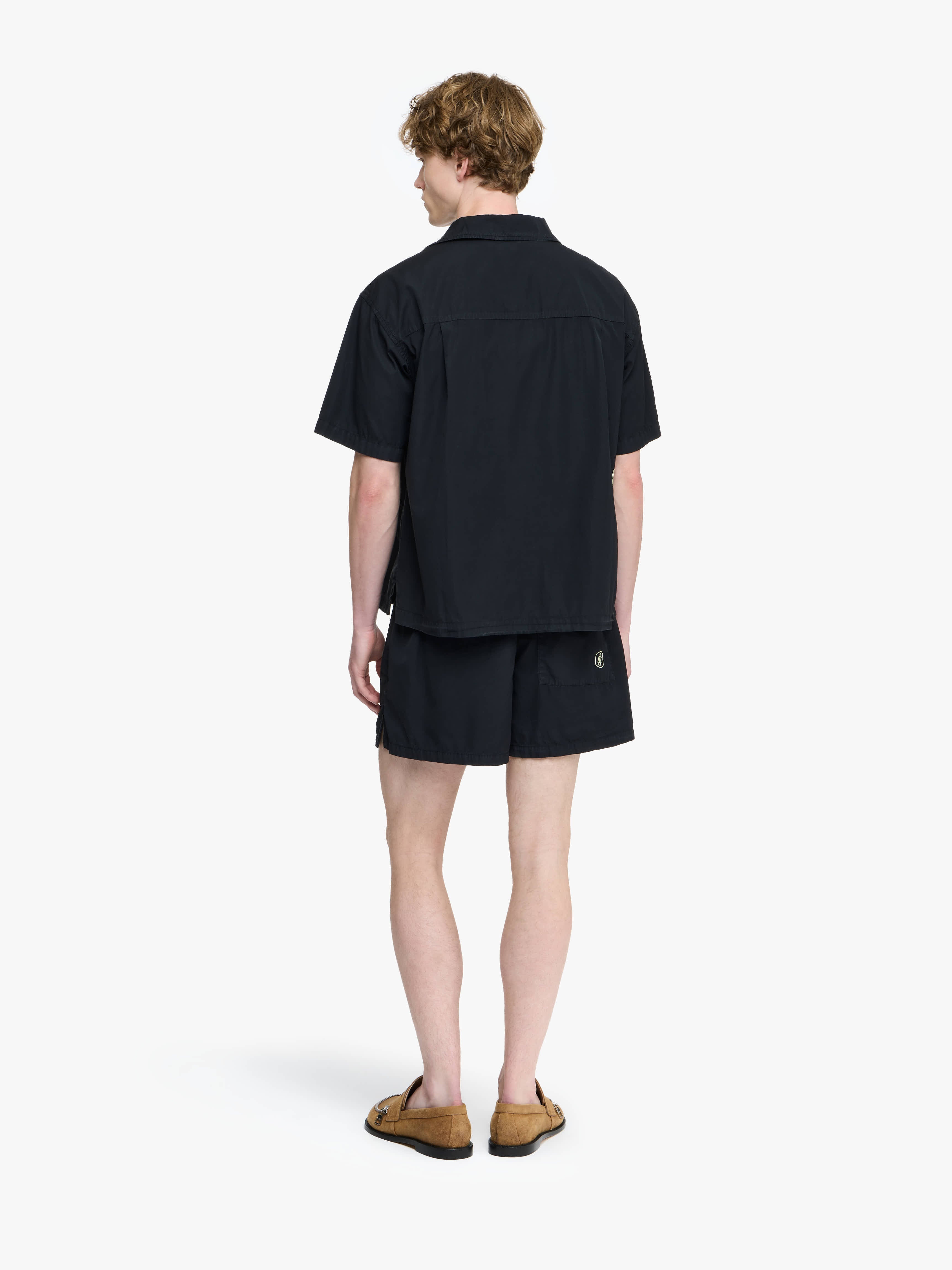 CONTRAST EMBROIDERY SHORT SLEEVE SHIRT - 3