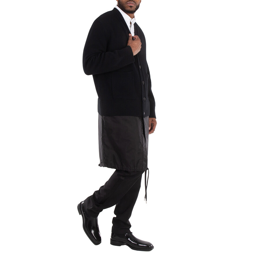 Burberry Perren Contrast Nylon Panel Wool Cashmere Cardigan - 4